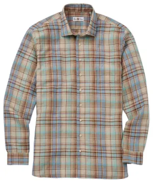 Alan Paine of England Linen Plaid Sport Shirt