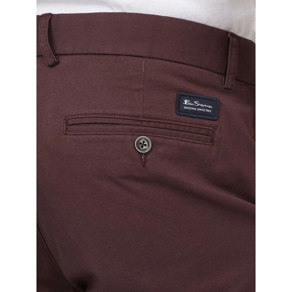 Ben Sherman Slim Stretch Chino - Bordeaux