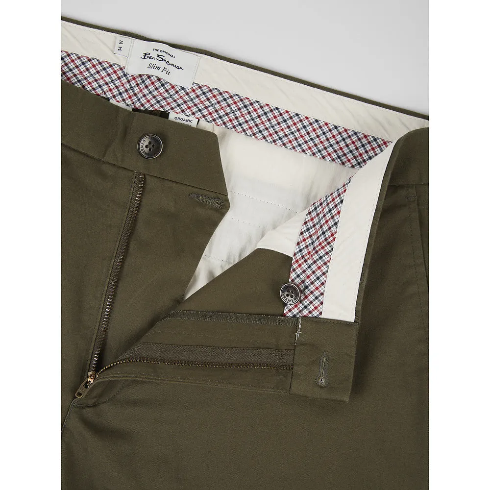 Ben Sherman Slim Stretch Chino - Dark Green