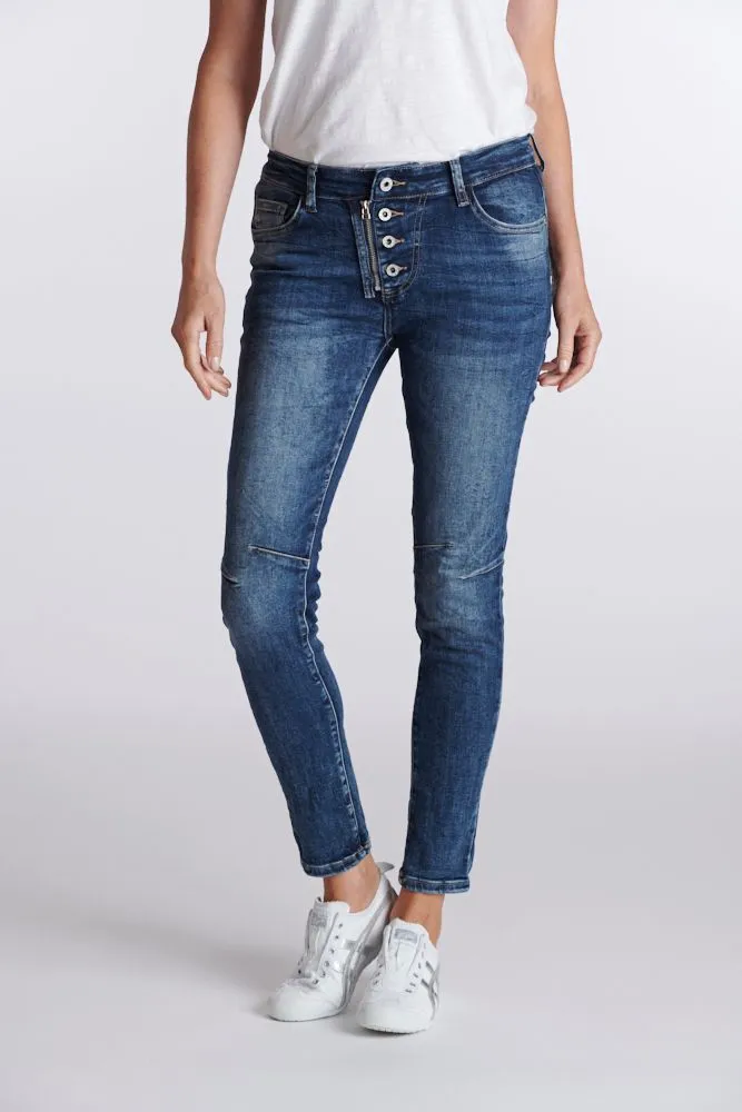Classic Button Jean - Dark Denim