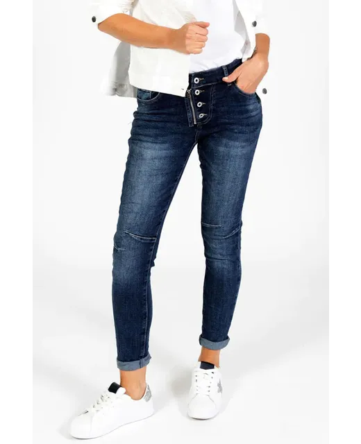 Classic Button Jean - Dark Denim