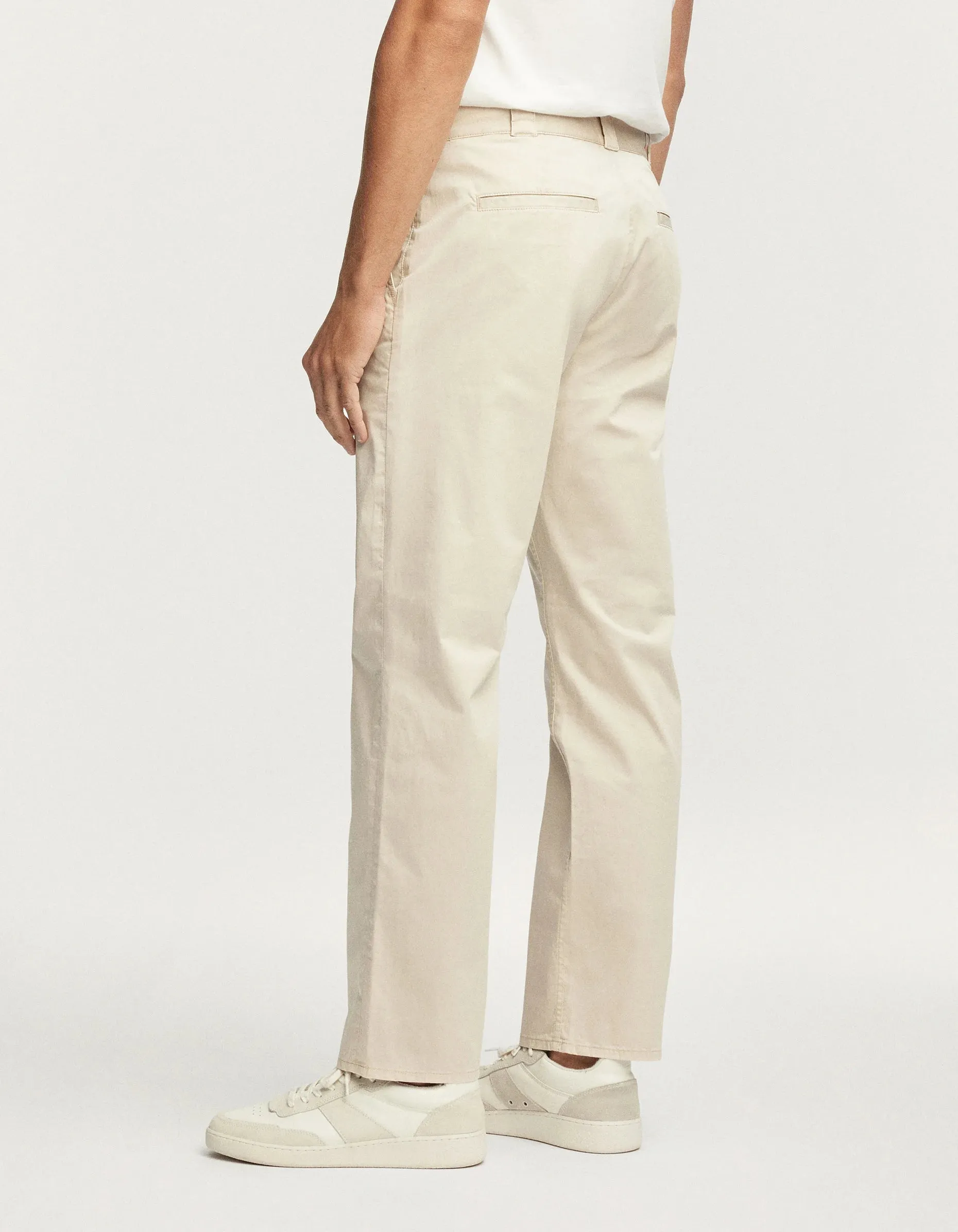 DENHAM DAGGER WORKER CHINO Compact Stretch Satin - Relaxed Fit Beige