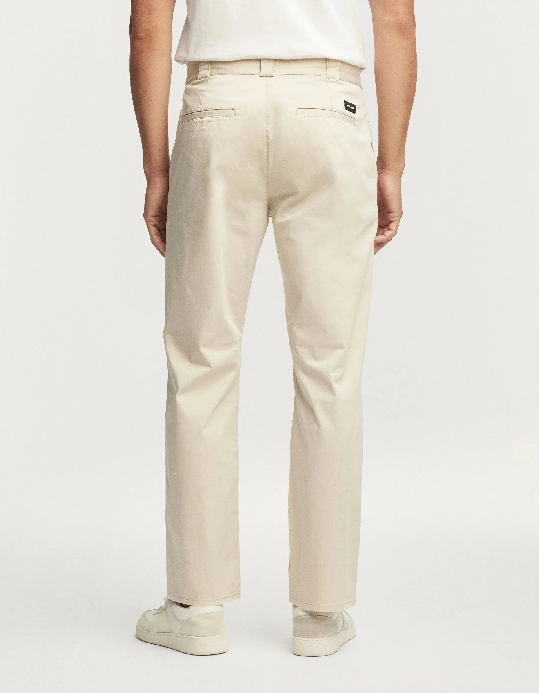 DENHAM DAGGER WORKER CHINO Compact Stretch Satin - Relaxed Fit Beige