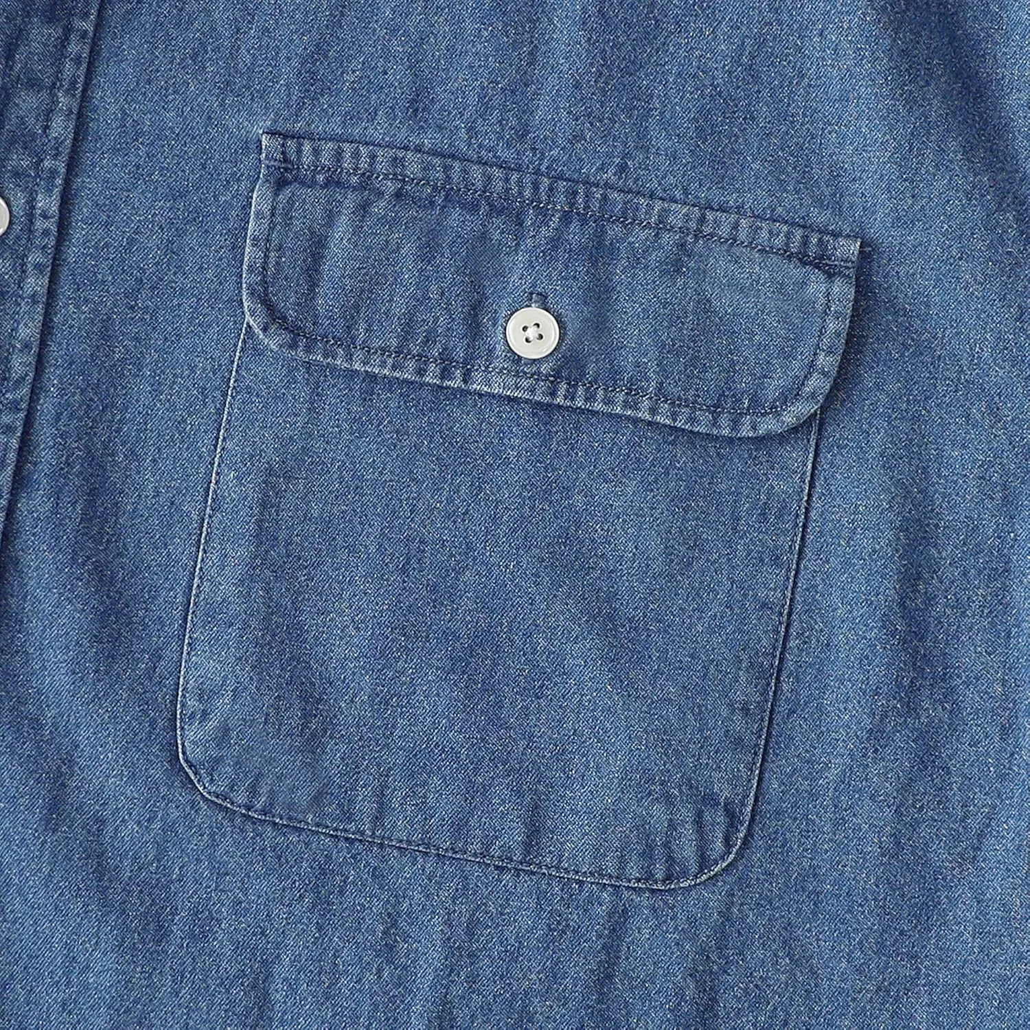 DubinikMens Short Sleeve Button Down Shirts Denim Short Sleeve Shirt Men Two Pocket Western Soft Work Casual Denim Shirt