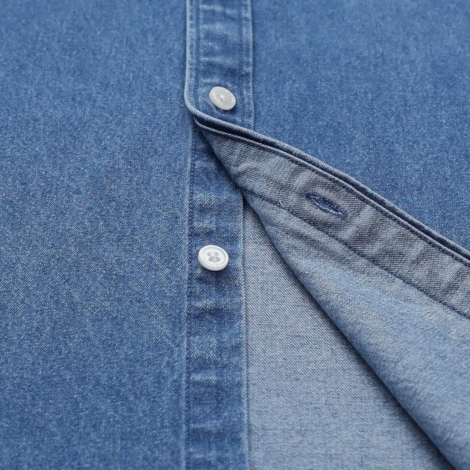 DubinikMens Short Sleeve Button Down Shirts Denim Short Sleeve Shirt Men Two Pocket Western Soft Work Casual Denim Shirt