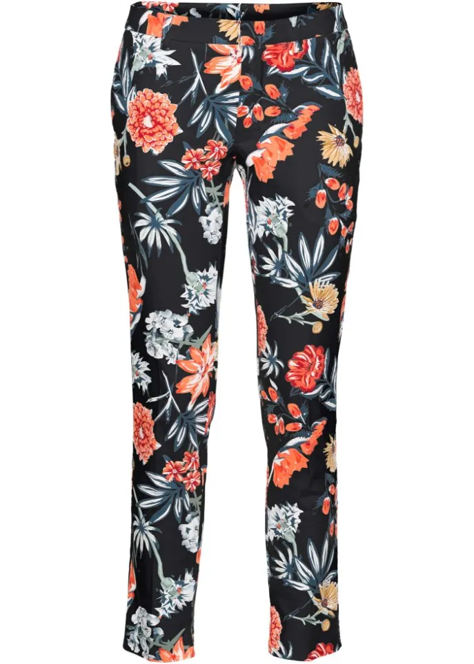 Elastic trousers 7/8 Bodyflirt, black