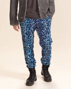 Electric Blue Lynx Collector Edition Ultra Soft Faux Fur Sweatpants | Men's