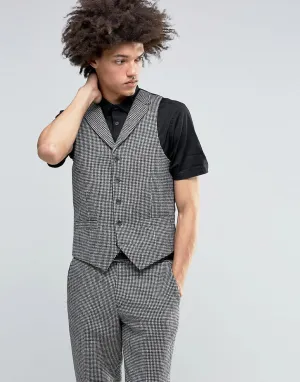 Feraud Heritage Premium Wool and Cashmere Blend Mini Dog Tooth Check Vest
