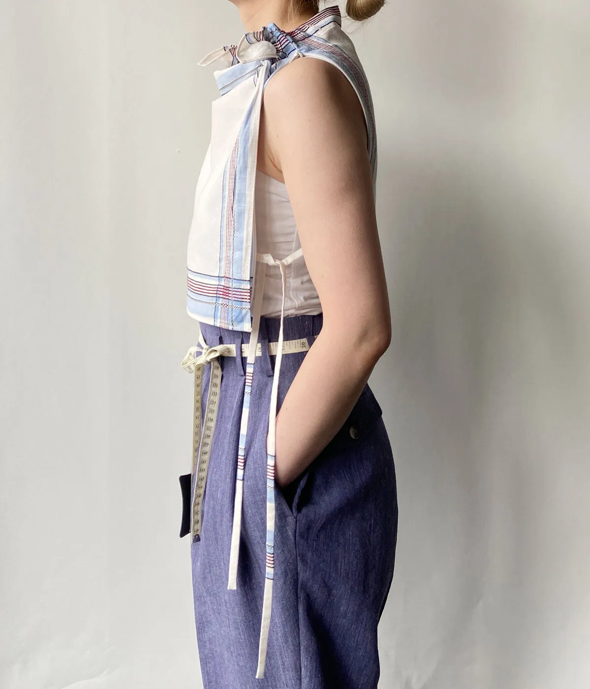 FUMIKA_UCHIDA/HANDKERCHIEF BIB TOP(SAX PLAID)