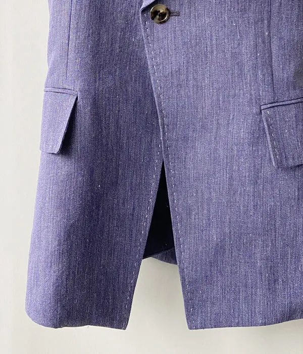 FUMIKA_UCHIDA/WOOL/LINEN SUITING HALTER JACKET(TOP PURPLE)