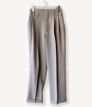 FUMIKA_UCHIDA/WOOL/LINEN SUITING TUCKED SLACKS(TOP GREY)