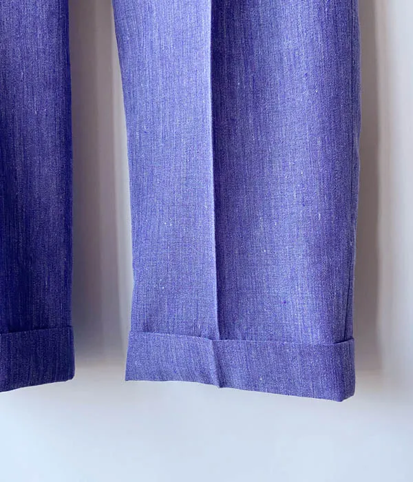 FUMIKA_UCHIDA/WOOL/LINEN SUITING TUCKED SLACKS(TOP PURPLE)