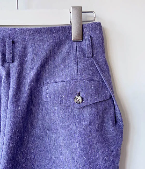 FUMIKA_UCHIDA/WOOL/LINEN SUITING TUCKED SLACKS(TOP PURPLE)