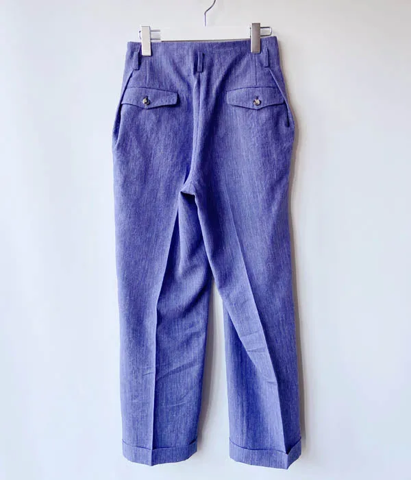 FUMIKA_UCHIDA/WOOL/LINEN SUITING TUCKED SLACKS(TOP PURPLE)