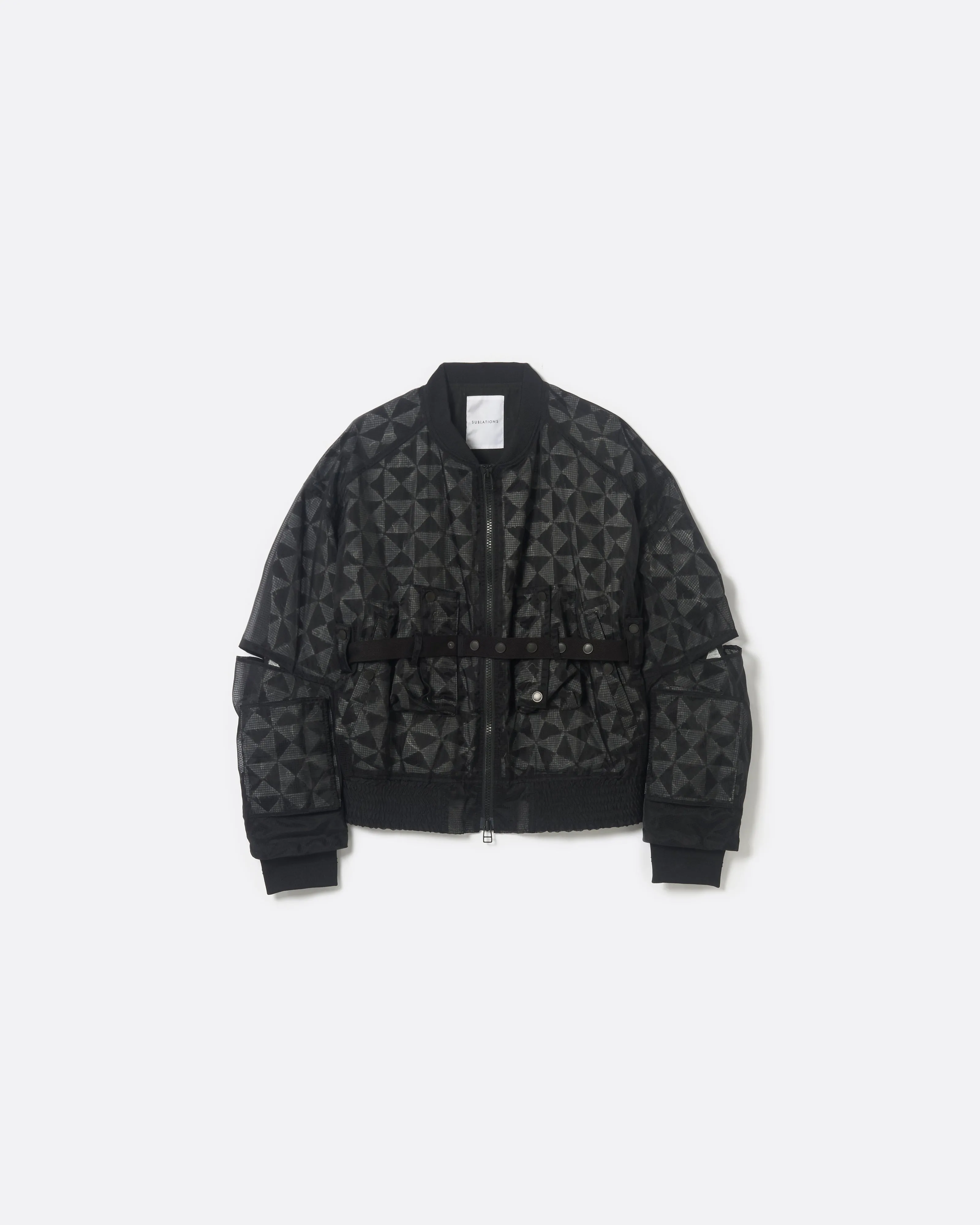 GRID LAYERED BLOUSON .11【BLACK】