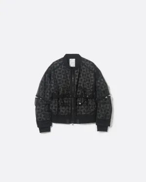 GRID LAYERED BLOUSON .11【BLACK】