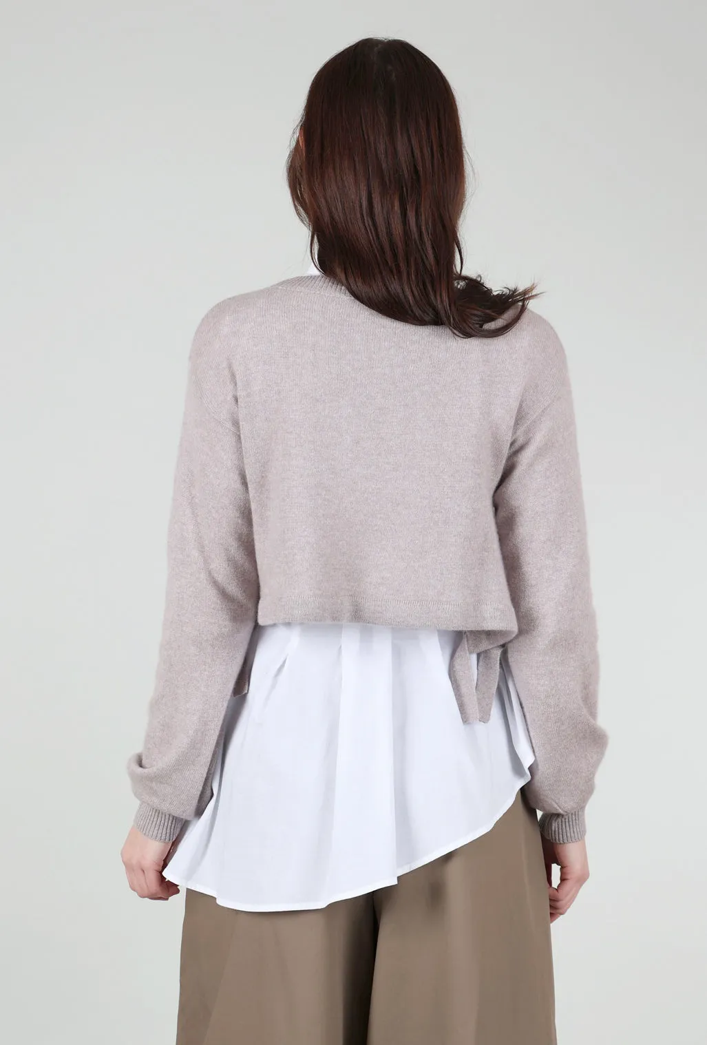 Heathered Moors Crop Sweater, Soft Brown Mauve