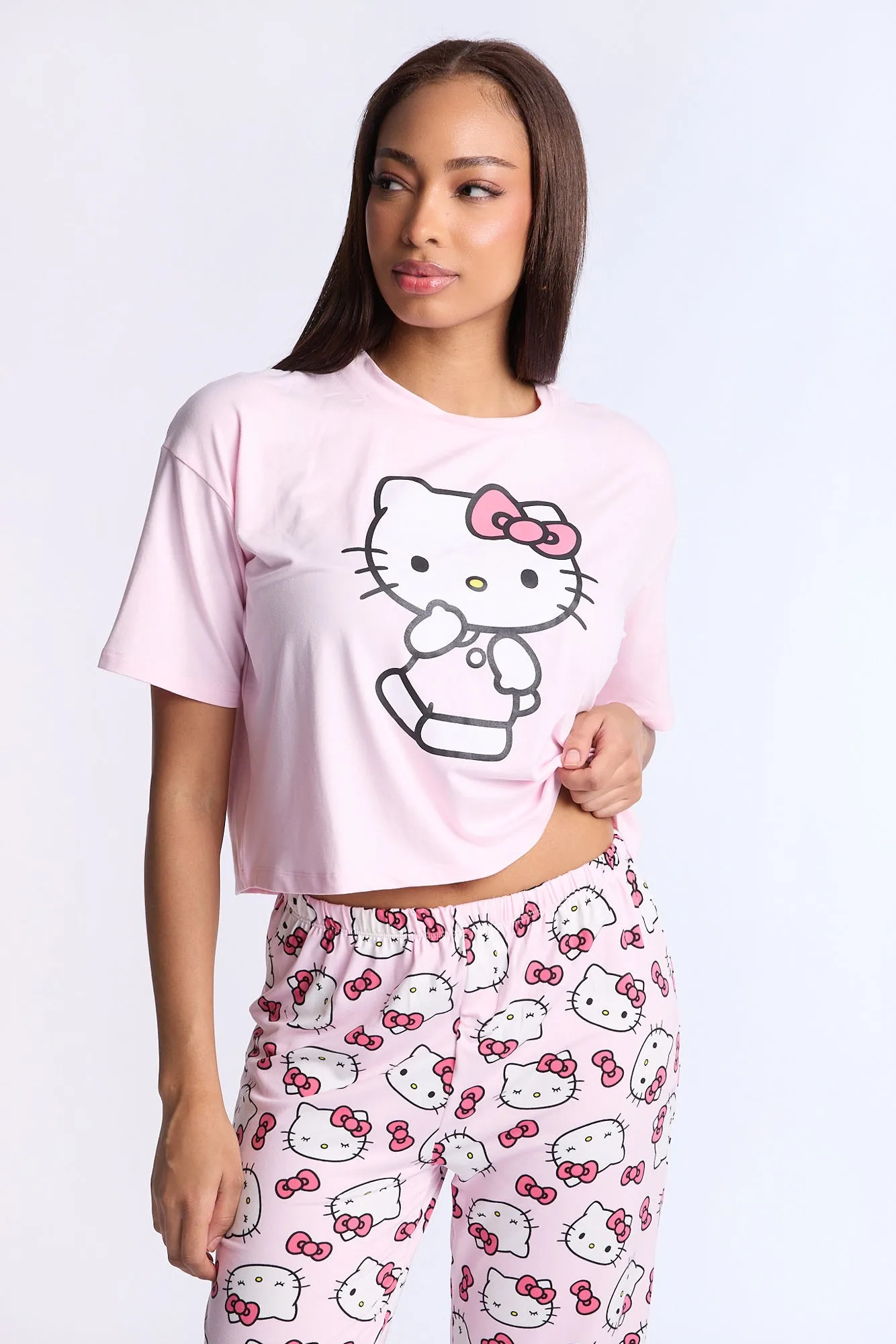 Hello Kitty Super Soft Pajama Tee And Pants 2-Piece Set