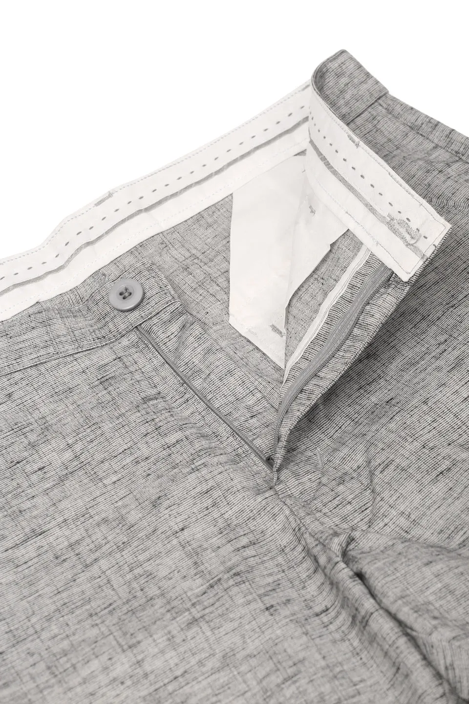 Jashvi Men's Grey Linan Cotton Formal Trousers