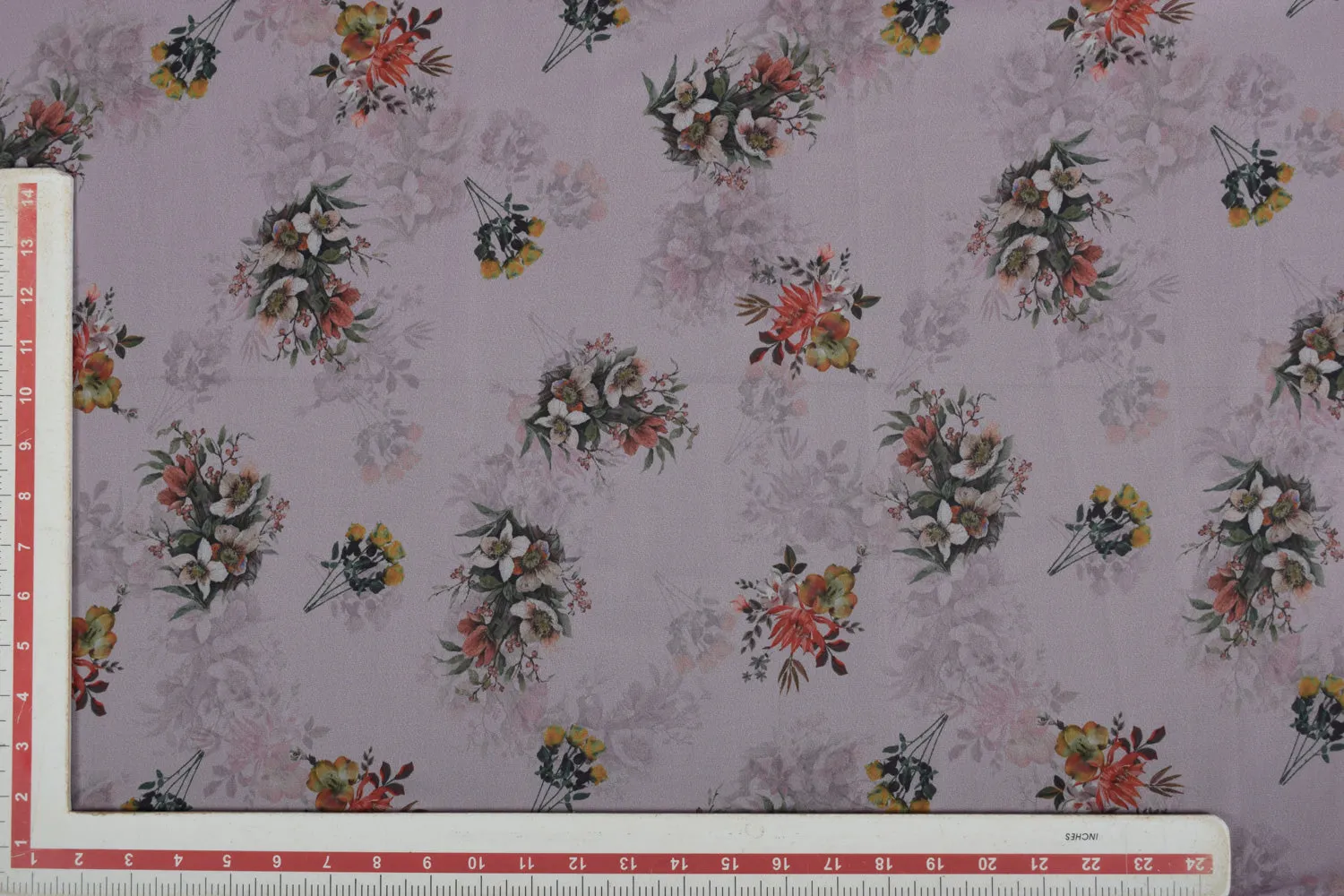 Light Purple Printed Georgette Fabric