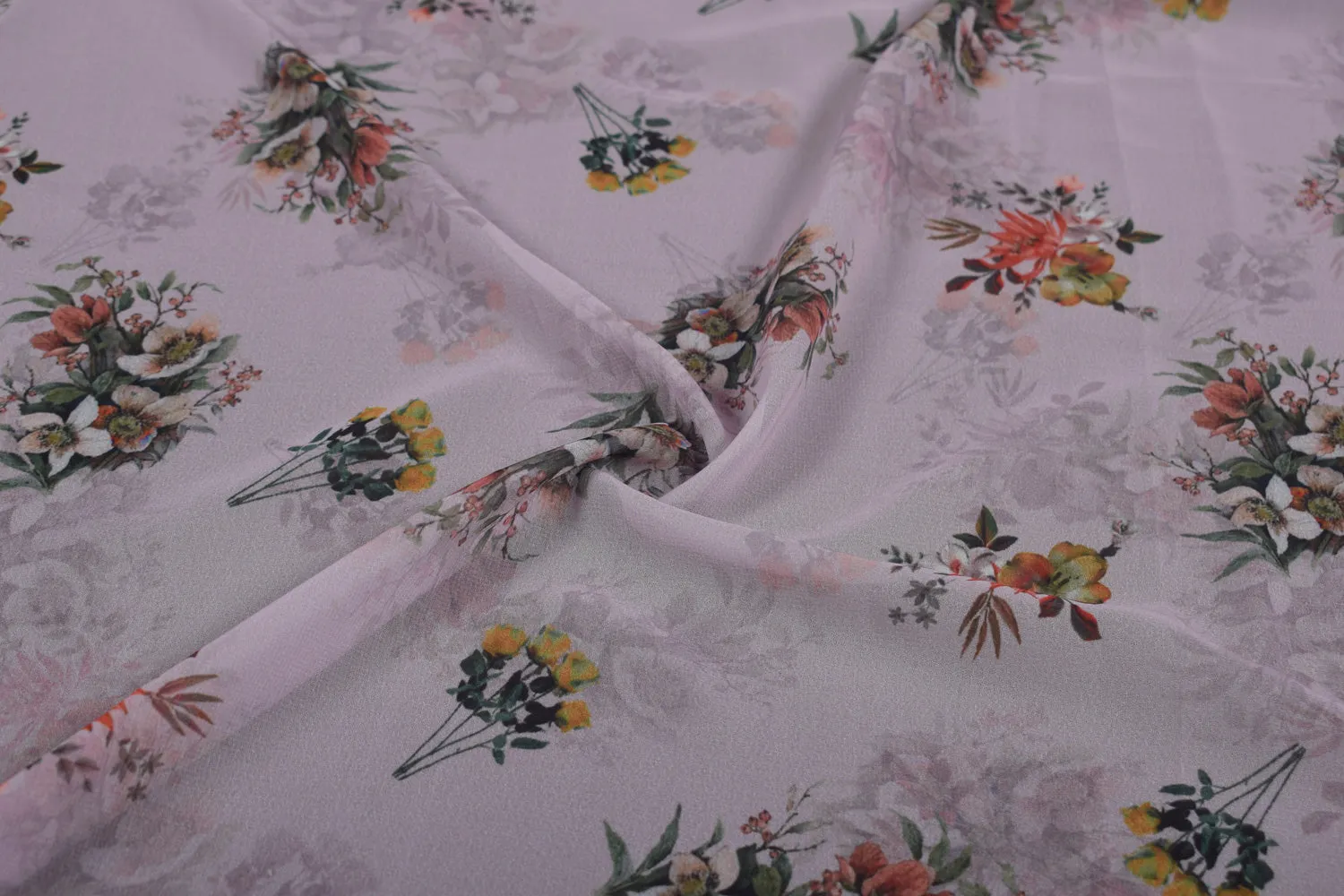 Light Purple Printed Georgette Fabric