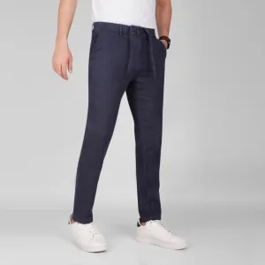 Lightweight  Ramie-Cotton Trousers-   NAVY