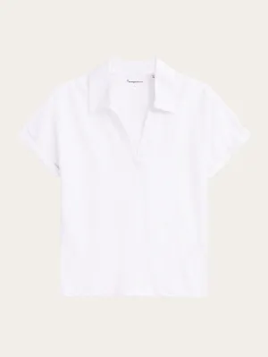 Linen bat sleeve polo - GOTS/Vegan - Bright White