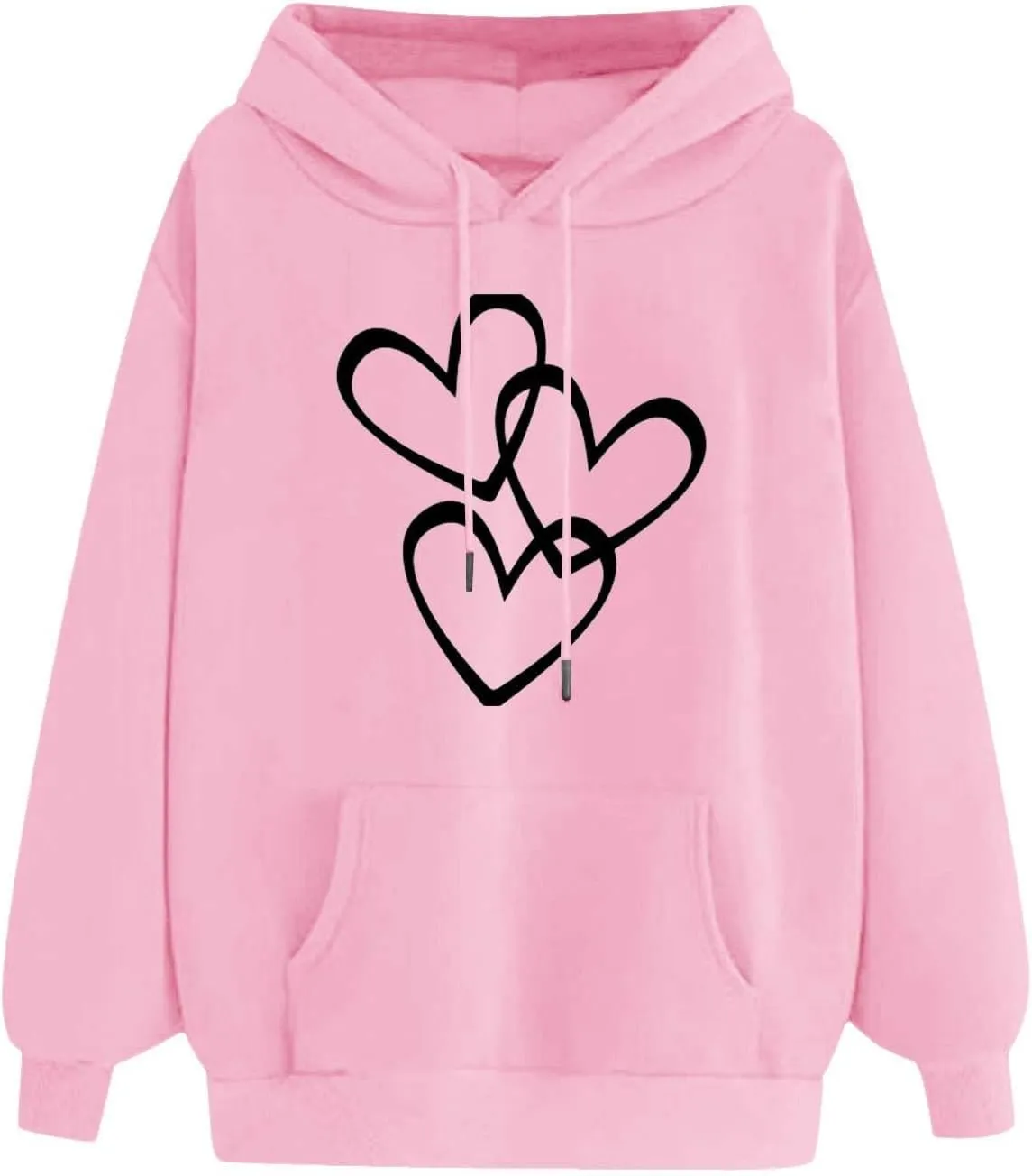 Long Sleeve Hoodie Shirts for Women Fashion Love Graphic Pullover Sweatshirt Loose Soft Comfy Fall Tops