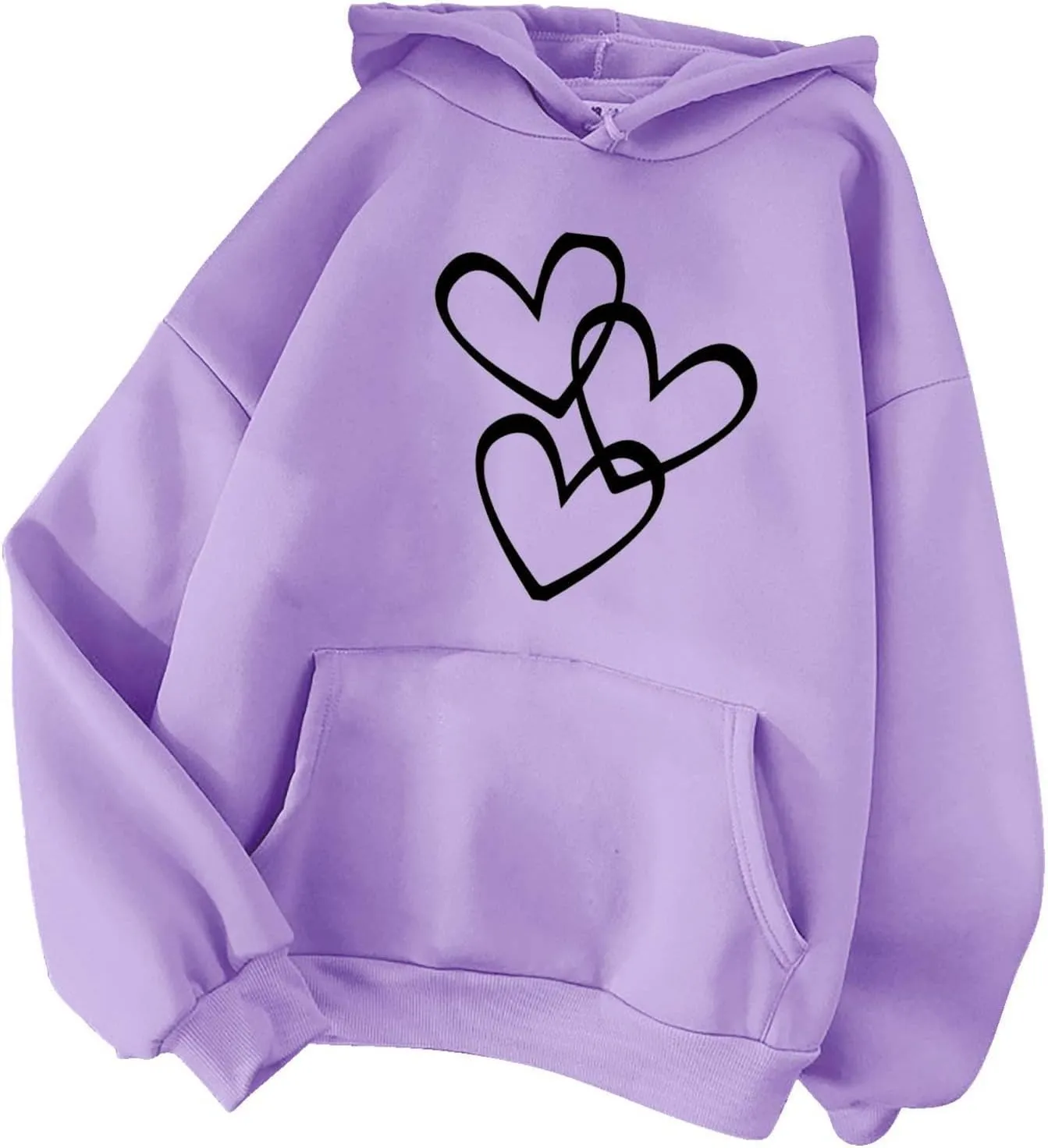 Long Sleeve Hoodie Shirts for Women Fashion Love Graphic Pullover Sweatshirt Loose Soft Comfy Fall Tops