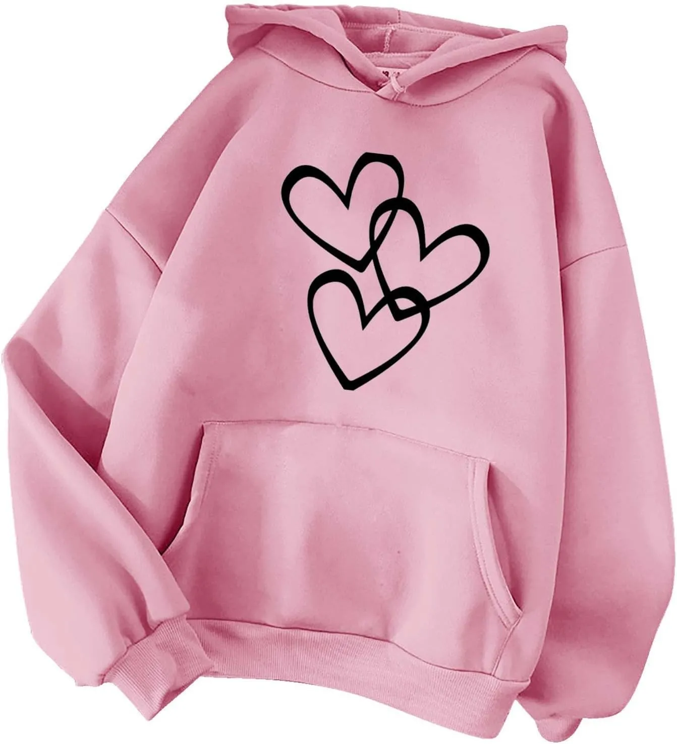 Long Sleeve Hoodie Shirts for Women Fashion Love Graphic Pullover Sweatshirt Loose Soft Comfy Fall Tops