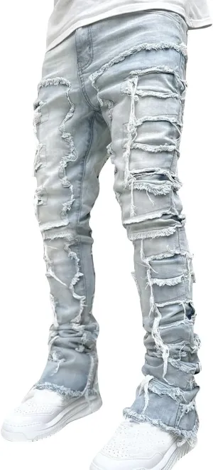 Mens Pants Jeans Regular Fit Casual Cargo Jeans Straight Leg Pants Lightweight Loose Stretch Denim Pants Trousers