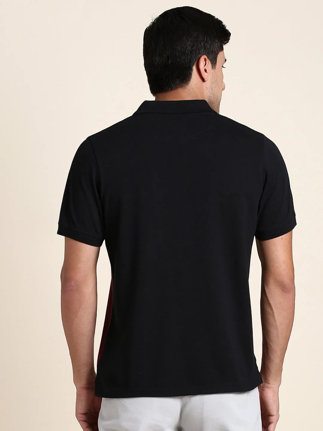 Men's Soft And Stretchy Fabric Black Casual Polo Tshirt