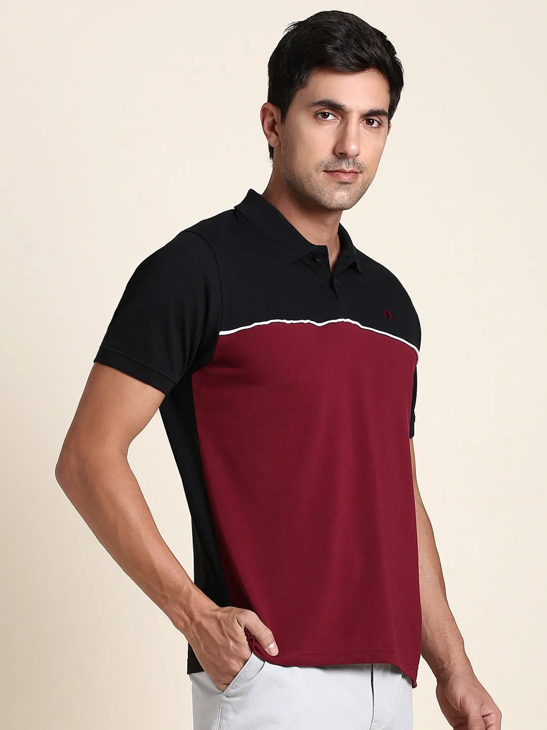 Men's Soft And Stretchy Fabric Black Casual Polo Tshirt