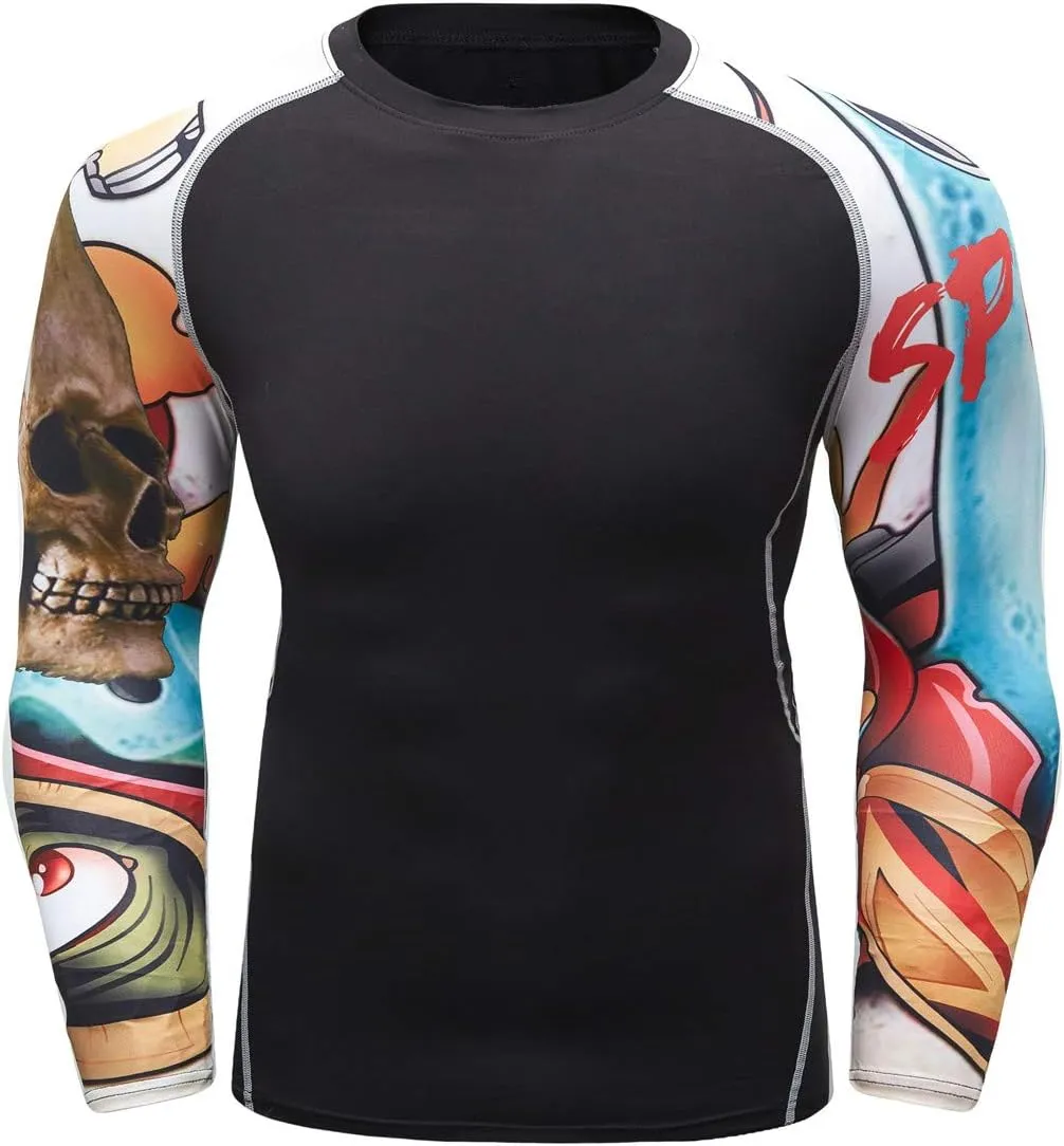 Men's Soft Fit Long Sleeve Workout Rashguard Cool Dry Compression Fitness Shirt