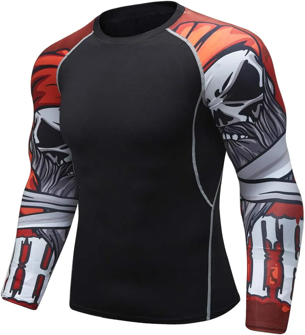 Men's Soft Fit Long Sleeve Workout Rashguard Cool Dry Compression Fitness Shirt