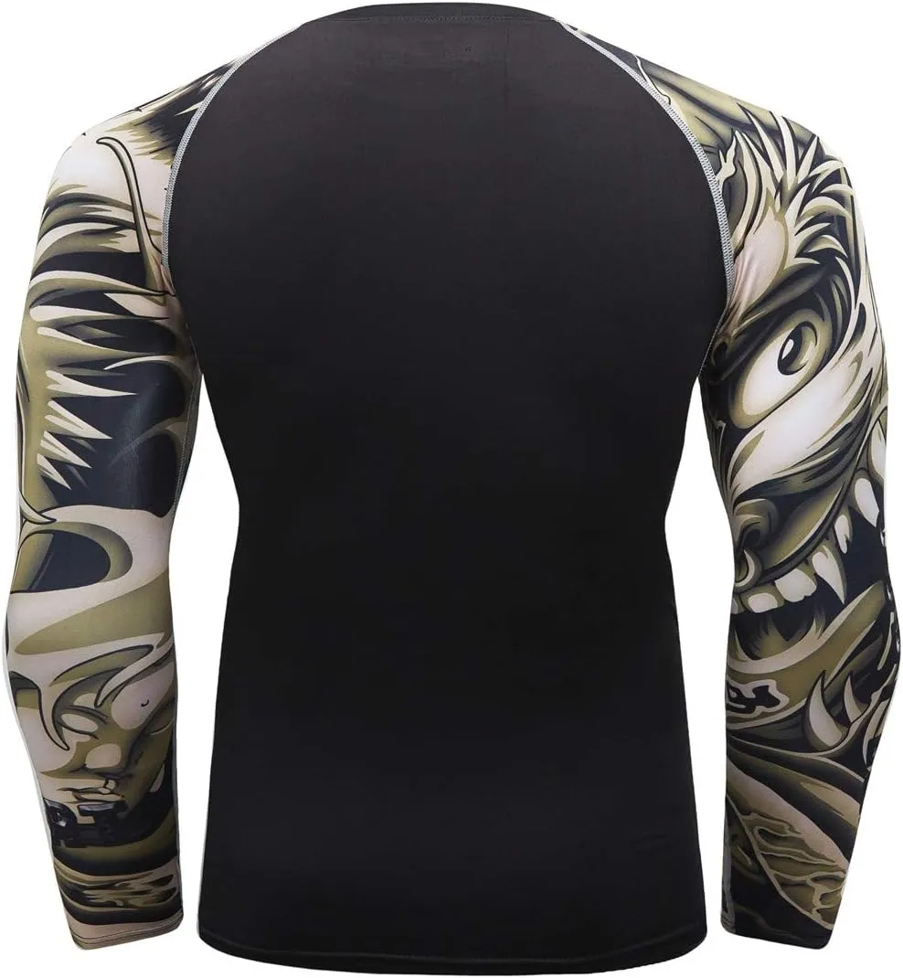 Men's Soft Fit Long Sleeve Workout Rashguard Cool Dry Compression Fitness Shirt