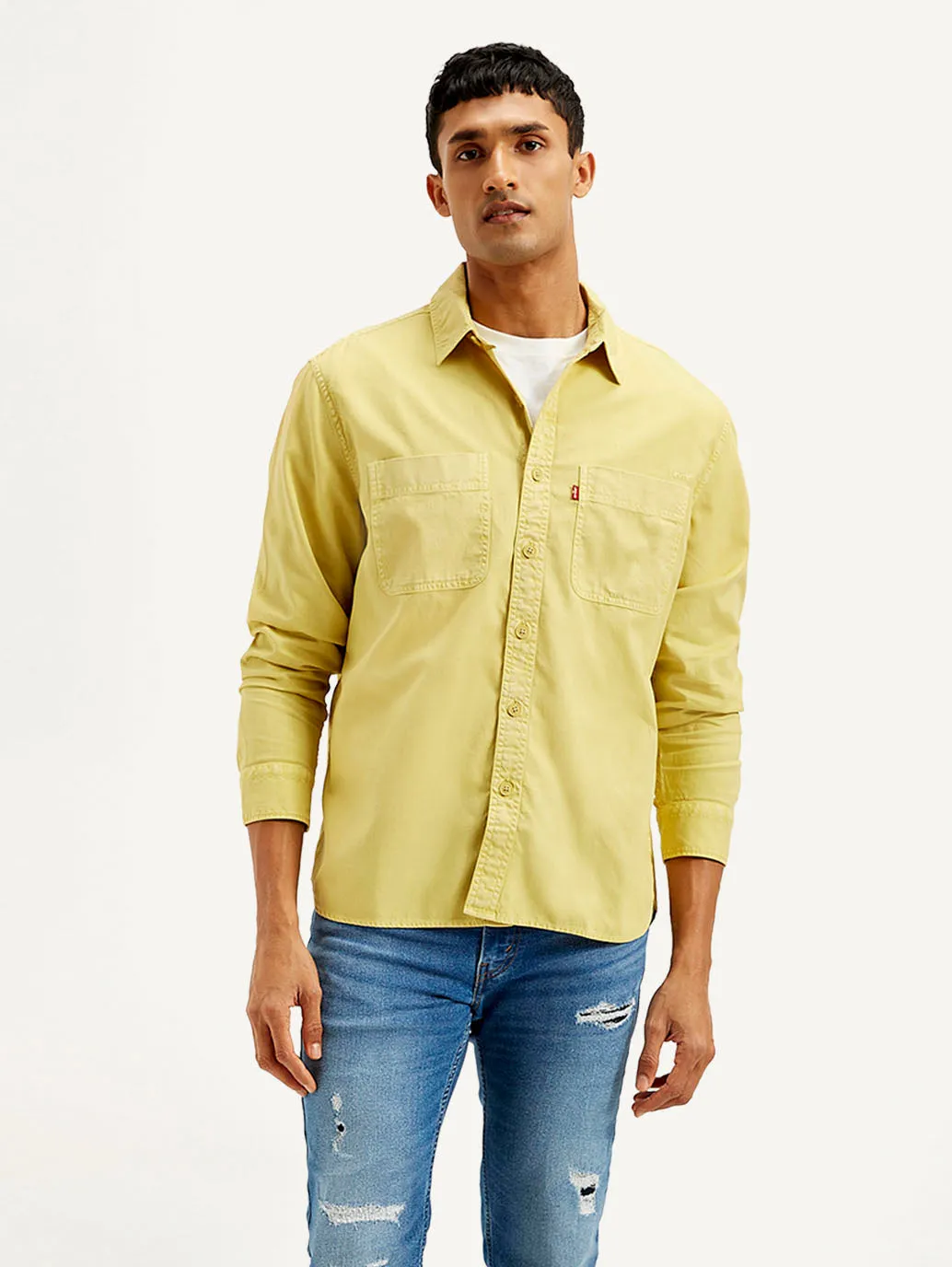Men's Solid Overdyed Relaxed Fit Shirt