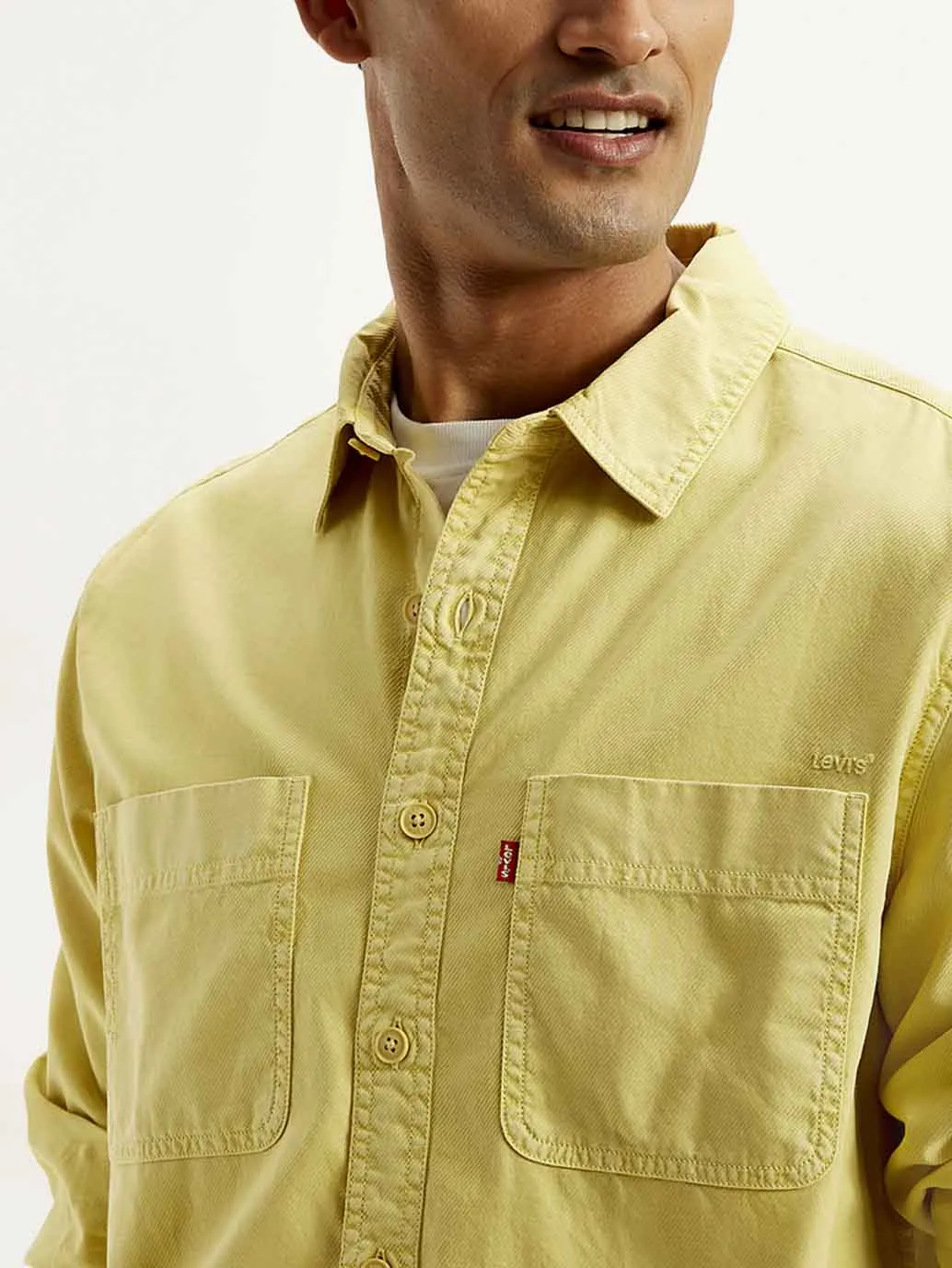 Men's Solid Overdyed Relaxed Fit Shirt