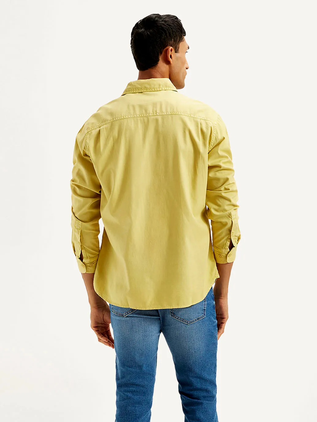 Men's Solid Overdyed Relaxed Fit Shirt
