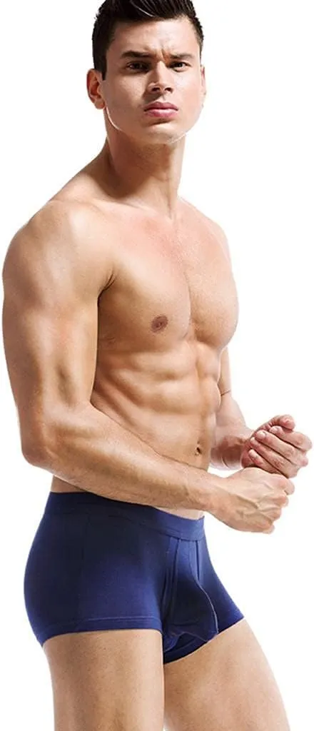 Mens Underwear with Pouch Men's Underwear Soft Viscose Boxer Briefs, Tagless Mens Boxer Briefs with Pouch Underpants
