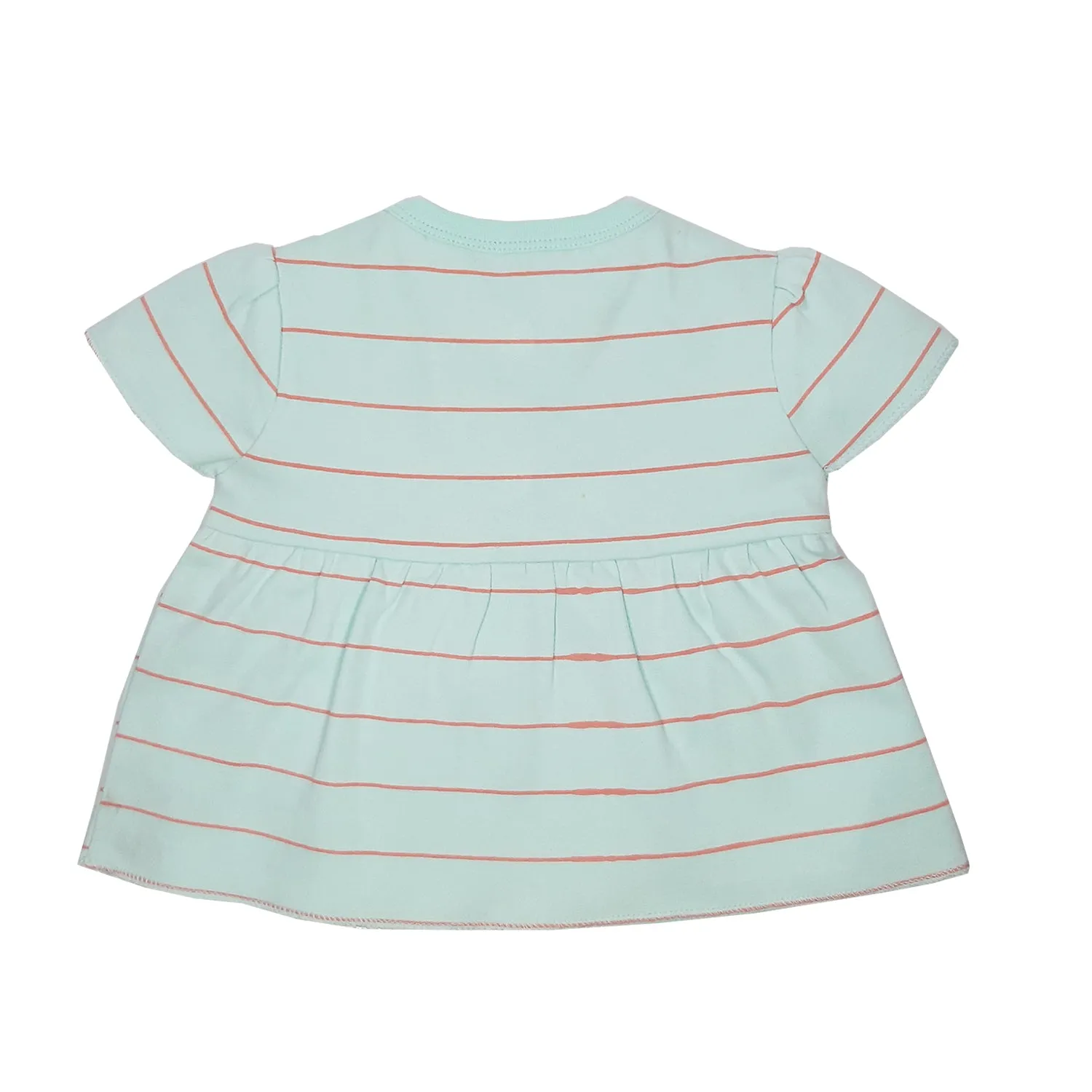 My Milestones T-shirt Half Sleeves Girls Yellow Striped / Aqua Striped - 2 Pc Pack