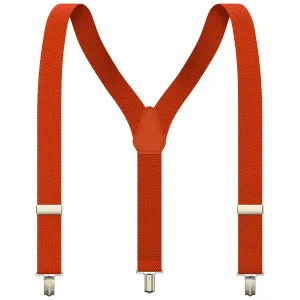 Orange Slim Suspenders for Men & Women Boys & Girls Y-back Shape 1 inch wide