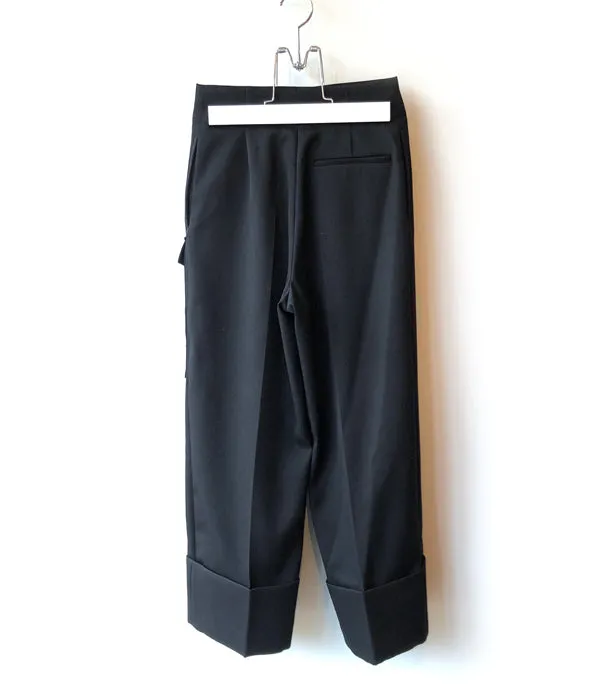 PHEENY/HARD TWILL ZIP SLACKS(BLACK)