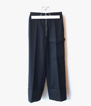PHEENY/HARD TWILL ZIP SLACKS(BLACK)