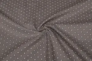 Precut 1 Metre Grey Printed Cotton Poplin Fabric