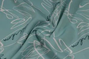 Precut Light Blue Printed Crepe Fabric