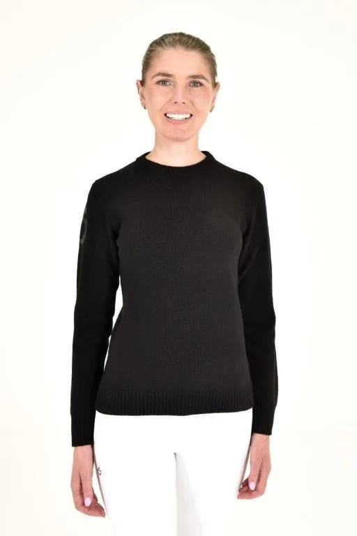 Pure Wool Crew Neck Sweater - Black