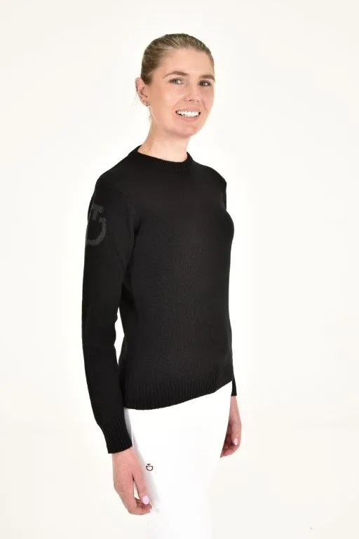 Pure Wool Crew Neck Sweater - Black