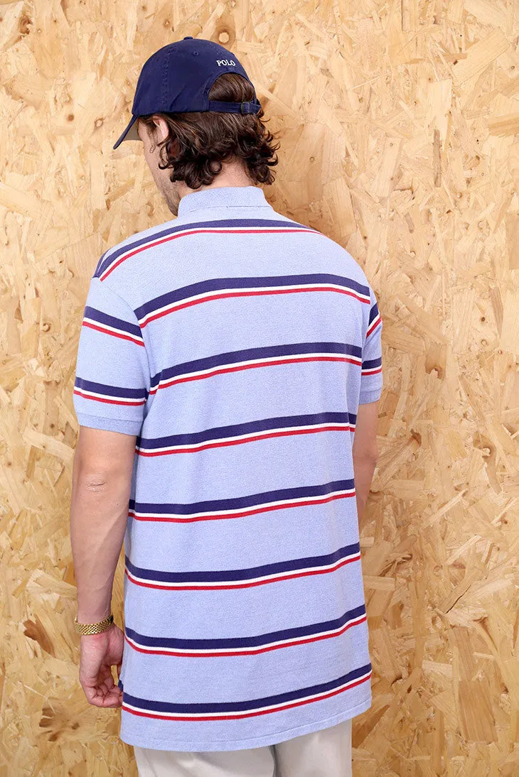Ralph Lauren Blue Strikeout Striped Polo Shirt