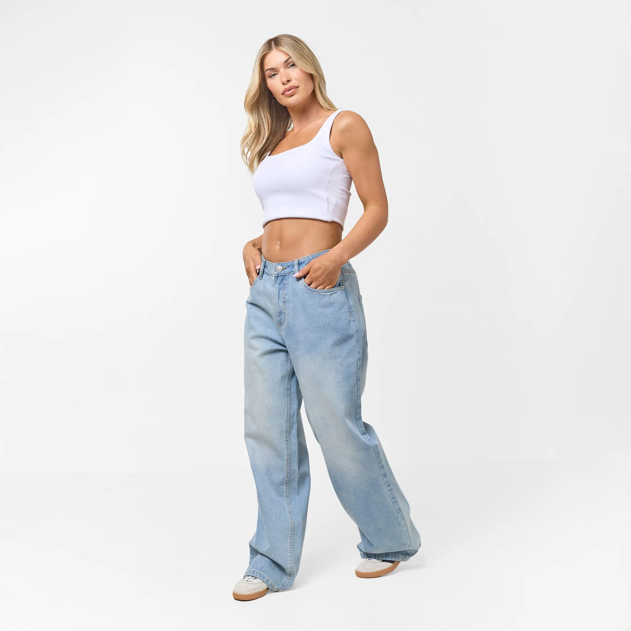 Relaxed Fit Denim Jeans | Light Blue Wash
